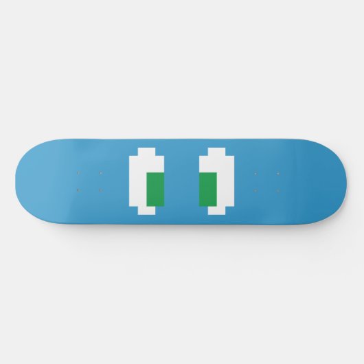 8 Bit Pixel Manga Green Eyes Skateboard (Horizontal)