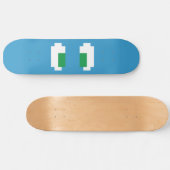 8 Bit Pixel Manga Green Eyes Skateboard (Horizontal)