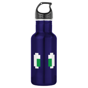 8 Bit Pixel Manga Green Eyes Trinkflasche