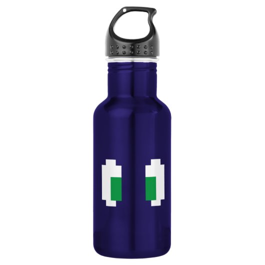 8 Bit Pixel Manga Green Eyes Trinkflasche (Vorderseite)