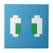 8 Bit Pixel Manga Grüne Augen Fliese (Vorderseite)