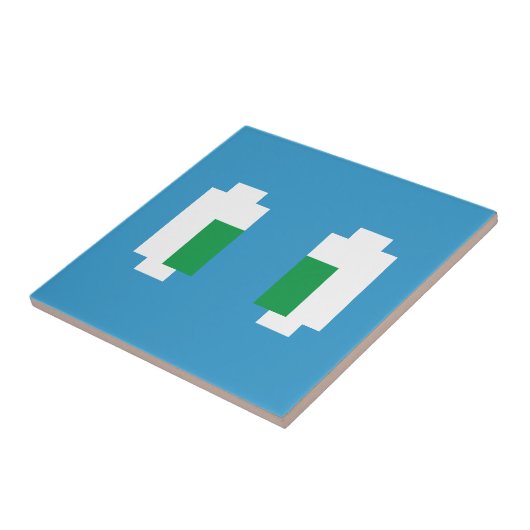 8 Bit Pixel Manga Grüne Augen Fliese (Seite)