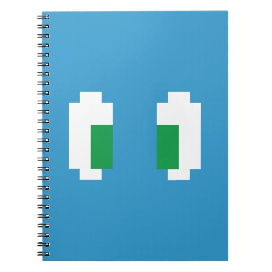 8 Bit Pixel Manga Grüne Augen Notizblock (Vorderseite)