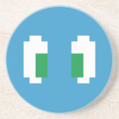 8 Bit Pixel Manga Grüne Augen Sandstein Untersetzer (Vorne)
