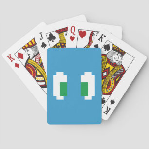8 Bit Pixel Manga Grüne Augen Spielkarten