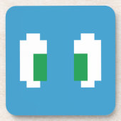 8 Bit Pixel Manga Grüne Augen Untersetzer (Vorderseite)