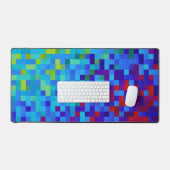 8-Bit Pixel Muster Abstrakt Cool Geeky Blue Red Schreibtischunterlage (Tastatur & Maus)