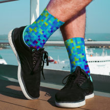 8-Bit Pixel Muster Abstrakt Cool Geeky Blue Red