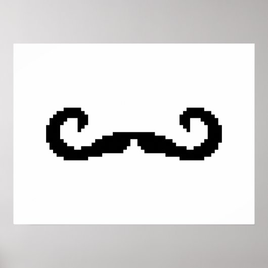 8 Bit Pixel-Schnurrbart Poster (Vorne)
