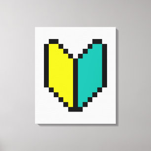8 Bit Pixel Wakaba / Anfänger-Markierung Leinwanddruck