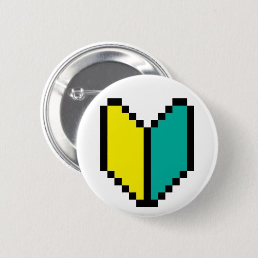 8 Bit Pixel Wakaba / Shoshinsha Mark Button (Vorne & Hinten)