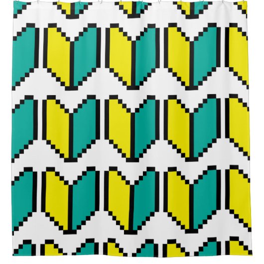 8 Bit Pixel Wakaba / Shoshinsha Mark Duschvorhang (Vorderseite)