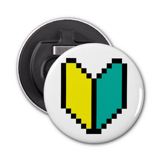 8 Bit Pixel Wakaba / Shoshinsha Mark Flaschenöffner (Vorderseite)