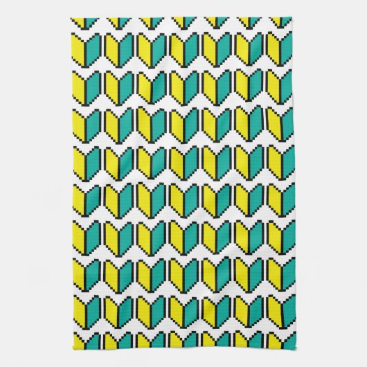 8 Bit Pixel Wakaba / Shoshinsha Mark Geschirrtuch (Vertikal)