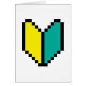 8 Bit Pixel Wakaba / Shoshinsha Mark Greeting Card (Vorne)