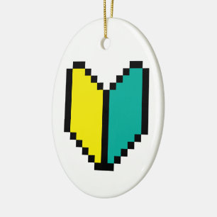 8 Bit Pixel Wakaba / Shoshinsha Mark Keramik Ornament