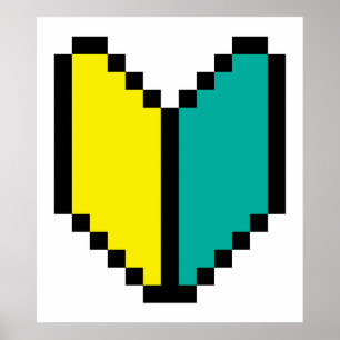 8 Bit Pixel Wakaba / Shoshinsha Mark Poster
