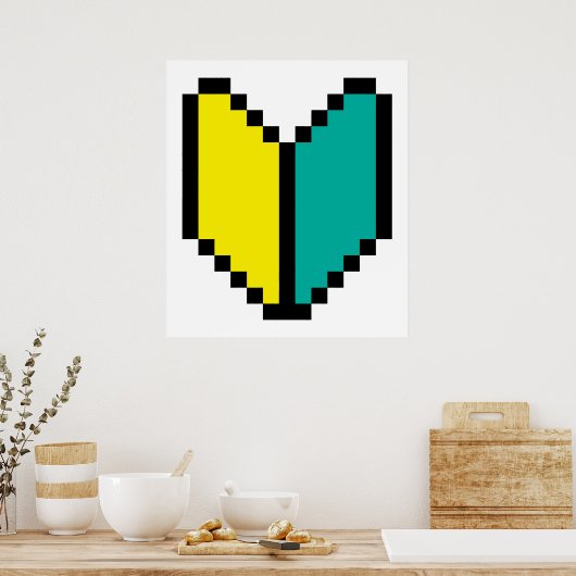 8 Bit Pixel Wakaba / Shoshinsha Mark Poster (Küche)