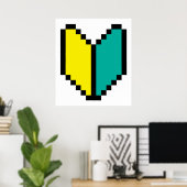 8 Bit Pixel Wakaba / Shoshinsha Mark Poster (Heimbüro)