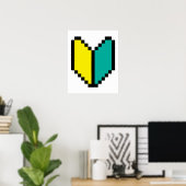 8 Bit Pixel Wakaba / Shoshinsha Mark Poster (Heimbüro)