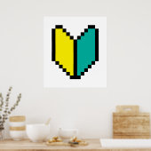 8 Bit Pixel Wakaba / Shoshinsha Mark Poster (Küche)