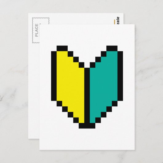 8 Bit Pixel Wakaba / Shoshinsha Mark Postkarte (Vorne/Hinten)