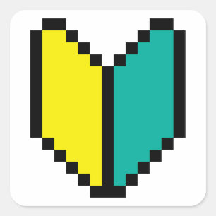 8 Bit Pixel Wakaba / Shoshinsha Mark Quadratischer Aufkleber