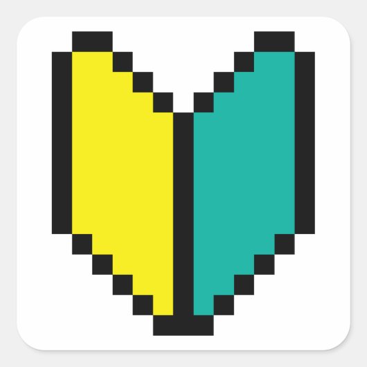 8 Bit Pixel Wakaba / Shoshinsha Mark Quadratischer Aufkleber (Vorderseite)
