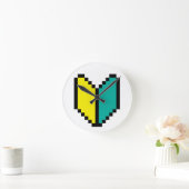 8 Bit Pixel Wakaba / Shoshinsha Mark Runde Wanduhr (Zuhause)