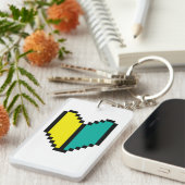 8 Bit Pixel Wakaba / Shoshinsha Mark Schlüsselanhänger (Vorderseite rechts)