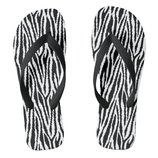 8 Bit Pixel Zebra Print Design Muster Badesandalen (Fußbett)