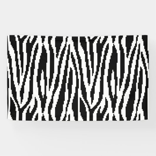 8 Bit Pixel Zebra Print Design Muster Banner (Horizontal)