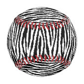8 Bit Pixel Zebra Print Design Muster Baseball (Vorderseite)