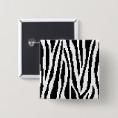 8 Bit Pixel Zebra Print Design Muster Button (Vorne & Hinten)