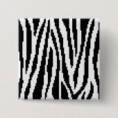 8 Bit Pixel Zebra Print Design Muster Button (Vorderseite)