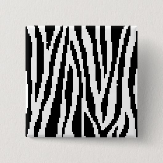8 Bit Pixel Zebra Print Design Muster Button (Vorderseite)