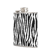 8 Bit Pixel Zebra Print Design Muster Flachmann (Links)