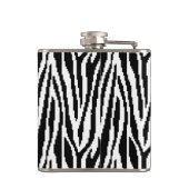 8 Bit Pixel Zebra Print Design Muster Flachmann (Rückseite)