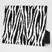 8 Bit Pixel Zebra Print Design Muster Fotoplatte (Seite)