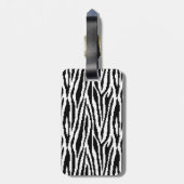 8 Bit Pixel Zebra Print Design Muster Gepäckanhänger (Rückseite vertikal)
