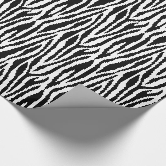 8 Bit Pixel Zebra Print Design Muster Geschenkpapier (Ecke)