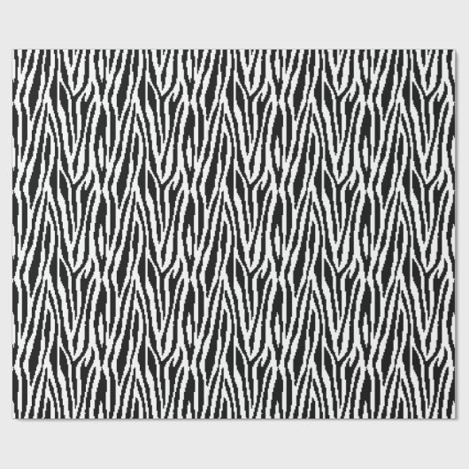 8 Bit Pixel Zebra Print Design Muster Geschenkpapier (Flach)