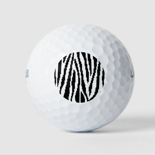 8 Bit Pixel Zebra Print Design Muster Golfball (Vorderseite)