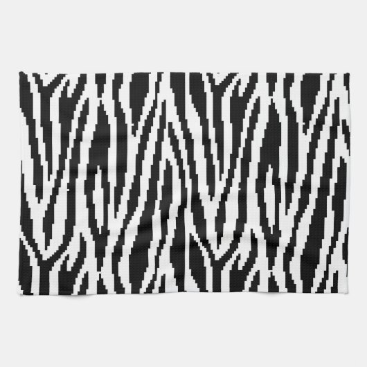 8 Bit Pixel Zebra Print Design Muster Handtuch (Horizontal)