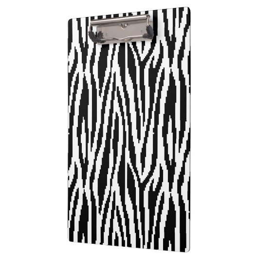 8 Bit Pixel Zebra Print Design Muster Klemmbrett (Links)