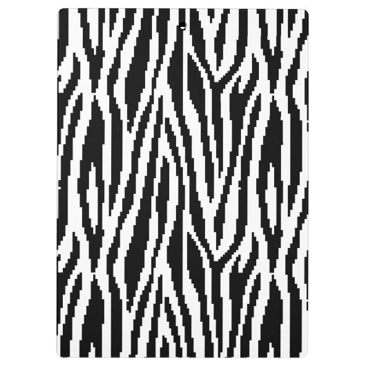 8 Bit Pixel Zebra Print Design Muster Klemmbrett (Rückseite)