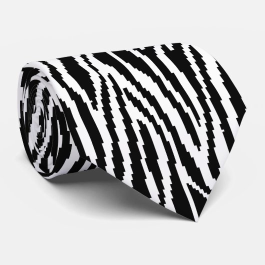 8 Bit Pixel Zebra Print Design Muster Krawatte (Gerollt)