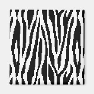 8 Bit Pixel Zebra Print Design Muster Magnet