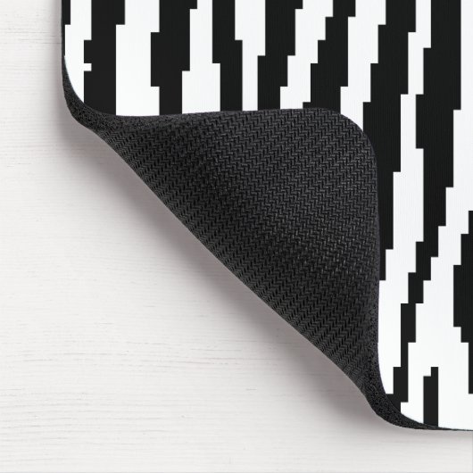 8 Bit Pixel Zebra Print Design Muster Mousepad (Ecke)