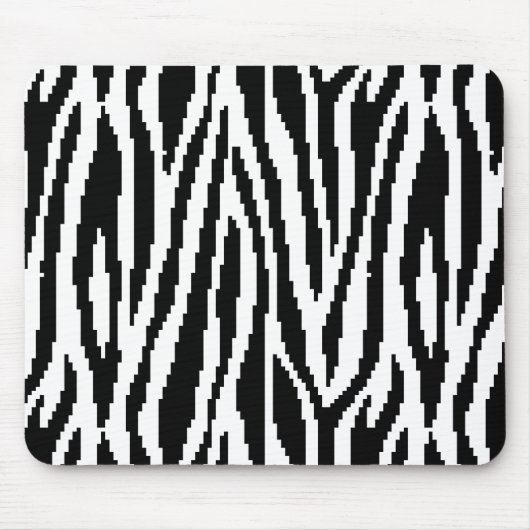 8 Bit Pixel Zebra Print Design Muster Mousepad (Vorne)